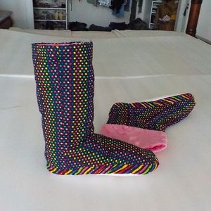 NEW Fabric Tall & Short Non-Slip Slippers NWOT